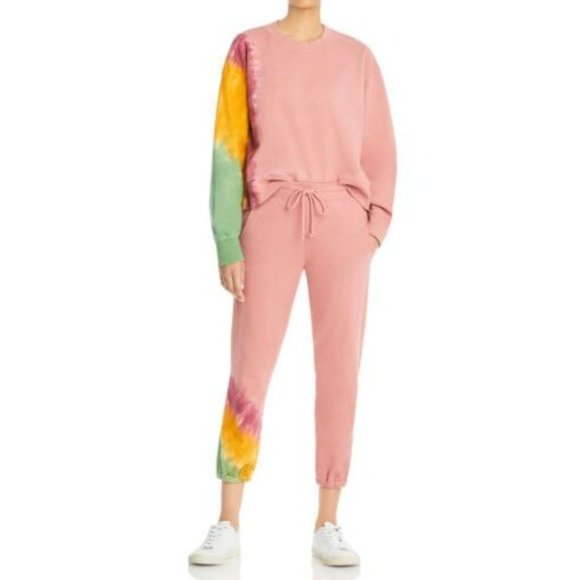 VELVET by Graham & Spencer Cotton Tie Dyed Jogger Sweatpants Auburn Red - NWT - Picture 4 of 4